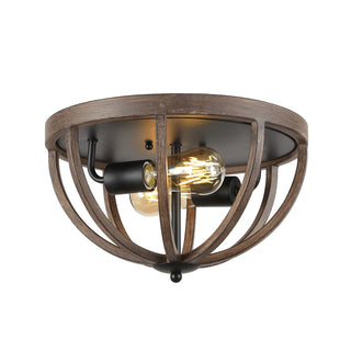 Darlene 13" Iron Rustic Farmhouse LED Flush Mount - JONATHAN Y
