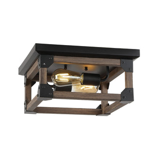 Cheshire 13" Iron Rustic Farmhouse LED Flush Mount - JONATHAN Y