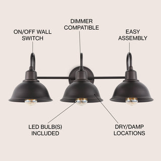 Frisco Farmhouse Industrial Iron LED Vanity