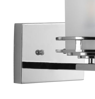 Fairfax Metal/Frosted Glass Contemporary Glam LED Vanity Light - JONATHAN Y