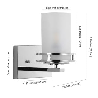 Fairfax Metal/Frosted Glass Contemporary Glam LED Vanity Light - JONATHAN Y