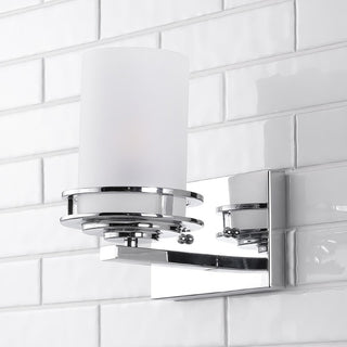 Fairfax Metal/Frosted Glass Contemporary Glam LED Vanity Light - JONATHAN Y