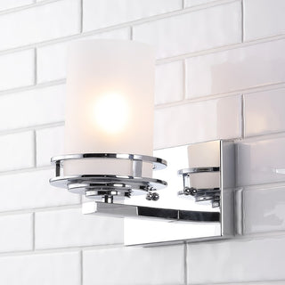 Fairfax Metal/Frosted Glass Contemporary Glam LED Vanity Light - JONATHAN Y