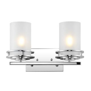 Fairfax Metal/Frosted Glass Contemporary Glam LED Vanity Light - JONATHAN Y