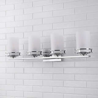 Fairfax Metal/Frosted Glass Contemporary Glam LED Vanity Light - JONATHAN Y