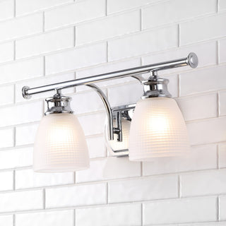 Beverly Metal/Glass Contemporary Modern LED Vanity Light - JONATHAN Y