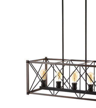 Ferme 16" Adjustable Iron Rustic Farmhouse LED Pendant - JONATHAN Y