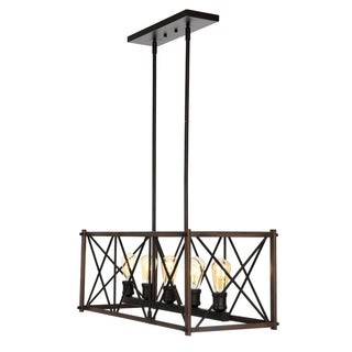 Ferme 16" Adjustable Iron Rustic Farmhouse LED Pendant - JONATHAN Y