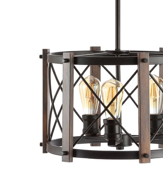 Ferme 16" Adjustable Iron Rustic Farmhouse LED Pendant - JONATHAN Y