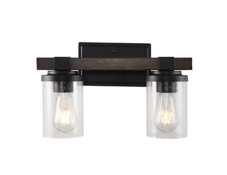Bungalow Iron/Seeded Glass Rustic Farmhouse LED Vanity Light - JONATHAN Y