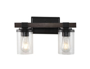 Bungalow Iron/Seeded Glass Rustic Farmhouse LED Vanity Light