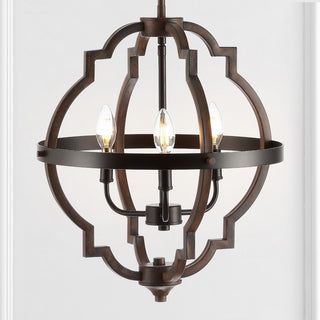 Ogee 16.75" Adjustable Iron Rustic Industrial LED Pendant - JONATHAN Y