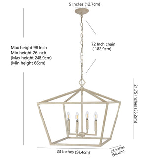 Gatsby 23" Adjustable Iron Rustic Glam LED Pendant - JONATHAN Y