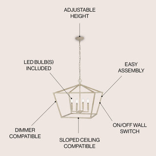 Gatsby 23" Adjustable Iron Rustic Glam LED Pendant