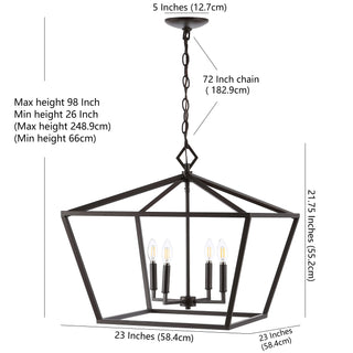 Gatsby 23" Adjustable Iron Rustic Glam LED Pendant - JONATHAN Y