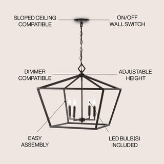 Gatsby 23" Adjustable Iron Rustic Glam LED Pendant