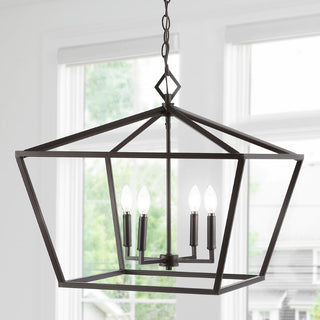 Gatsby 23" Adjustable Iron Rustic Glam LED Pendant - JONATHAN Y