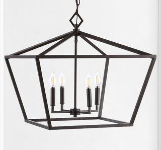 Gatsby 23" Adjustable Iron Rustic Glam LED Pendant - JONATHAN Y