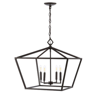 Gatsby 23" Adjustable Iron Rustic Glam LED Pendant - JONATHAN Y
