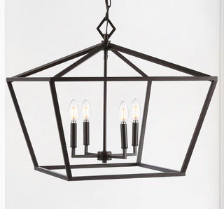 Gatsby 23" Adjustable Iron Rustic Glam LED Pendant - JONATHAN Y