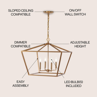 Gatsby 23" Adjustable Iron Rustic Glam LED Pendant