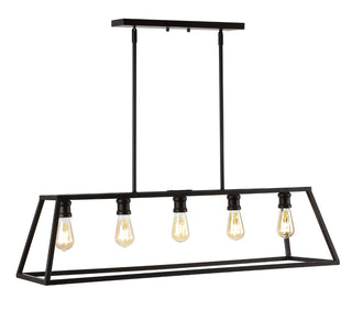 Floyd 38" Adjustable Iron Farmhouse Vintage LED Dimmable Pendant - JONATHAN Y