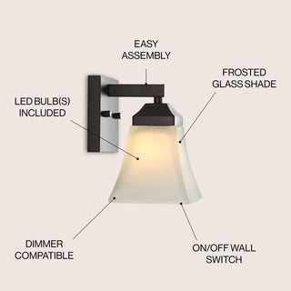 Staunton Iron/Glass Modern Cottage LED Vanity Light