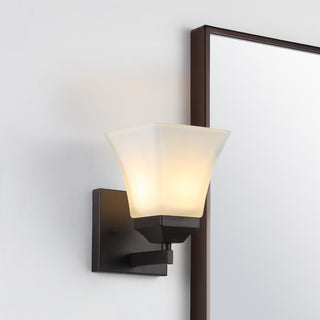 Staunton Iron/Glass Modern Cottage LED Vanity Light - JONATHAN Y