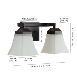 Staunton Iron/Glass Modern Cottage LED Vanity Light - JONATHAN Y