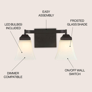 Staunton Iron/Glass Modern Cottage LED Vanity Light