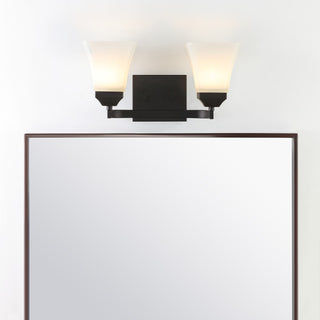 Staunton Iron/Glass Modern Cottage LED Vanity Light - JONATHAN Y