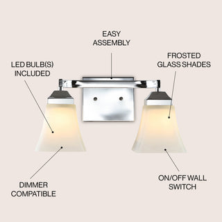 Staunton Iron/Glass Modern Cottage LED Vanity Light