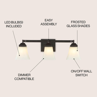 Staunton Iron/Glass Modern Cottage LED Vanity Light