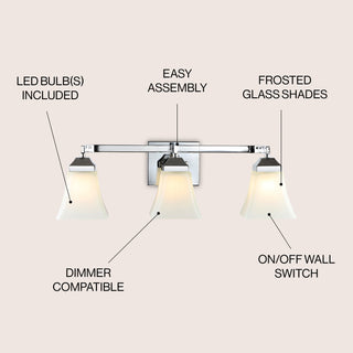 Staunton Iron/Glass Modern Cottage LED Vanity Light