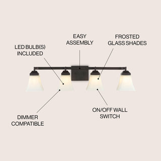 Staunton Iron/Glass Modern Cottage LED Vanity Light