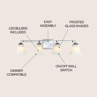Staunton Iron/Glass Modern Cottage LED Vanity Light