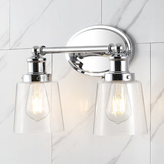 Beverly Iron/Seeded Glass Classic Cottage LED Vanity Light - JONATHAN Y