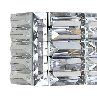 Evelyn Crystal Rectangle Iron/Crystal Glam Modern LED Vanity Light - JONATHAN Y