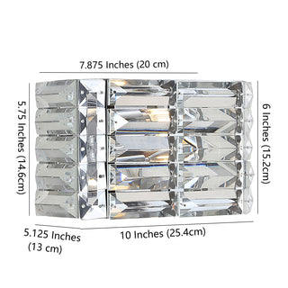 Evelyn Crystal Rectangle Iron/Crystal Glam Modern LED Vanity Light - JONATHAN Y