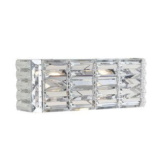 Evelyn Crystal Rectangle Iron/Crystal Glam Modern LED Vanity Light - JONATHAN Y