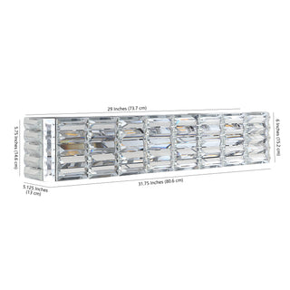 Evelyn Crystal Rectangle Iron/Crystal Glam Modern LED Vanity Light - JONATHAN Y