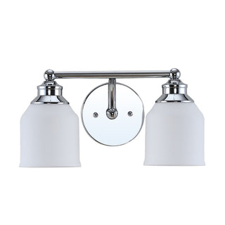 Lydia Iron/Frosted Glass Farmhouse Cottage LED Vanity Light - JONATHAN Y