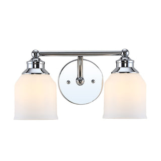 Lydia Iron/Frosted Glass Farmhouse Cottage LED Vanity Light - JONATHAN Y