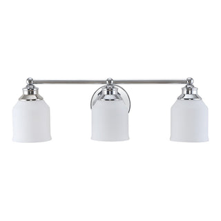 Lydia Iron/Frosted Glass Farmhouse Cottage LED Vanity Light - JONATHAN Y