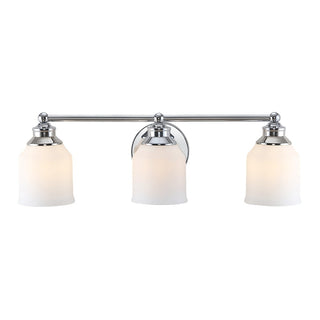 Lydia Iron/Frosted Glass Farmhouse Cottage LED Vanity Light - JONATHAN Y