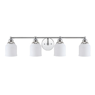 Lydia Iron/Frosted Glass Farmhouse Cottage LED Vanity Light - JONATHAN Y
