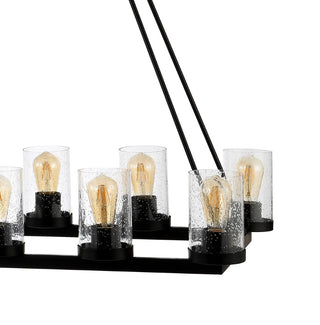 Coronet Iron/Seeded Glass Rustic Farmhouse LED Chandelier - JONATHAN Y