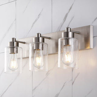 Irving Seeded Glass/Iron Modern Contemporary LED Vanity Light - JONATHAN Y