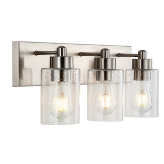 Irving Seeded Glass/Iron Modern Contemporary LED Vanity Light - JONATHAN Y