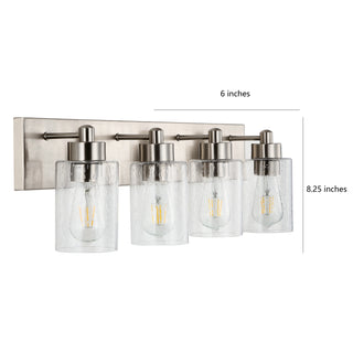 Irving Seeded Glass/Iron Modern Contemporary LED Vanity Light - JONATHAN Y